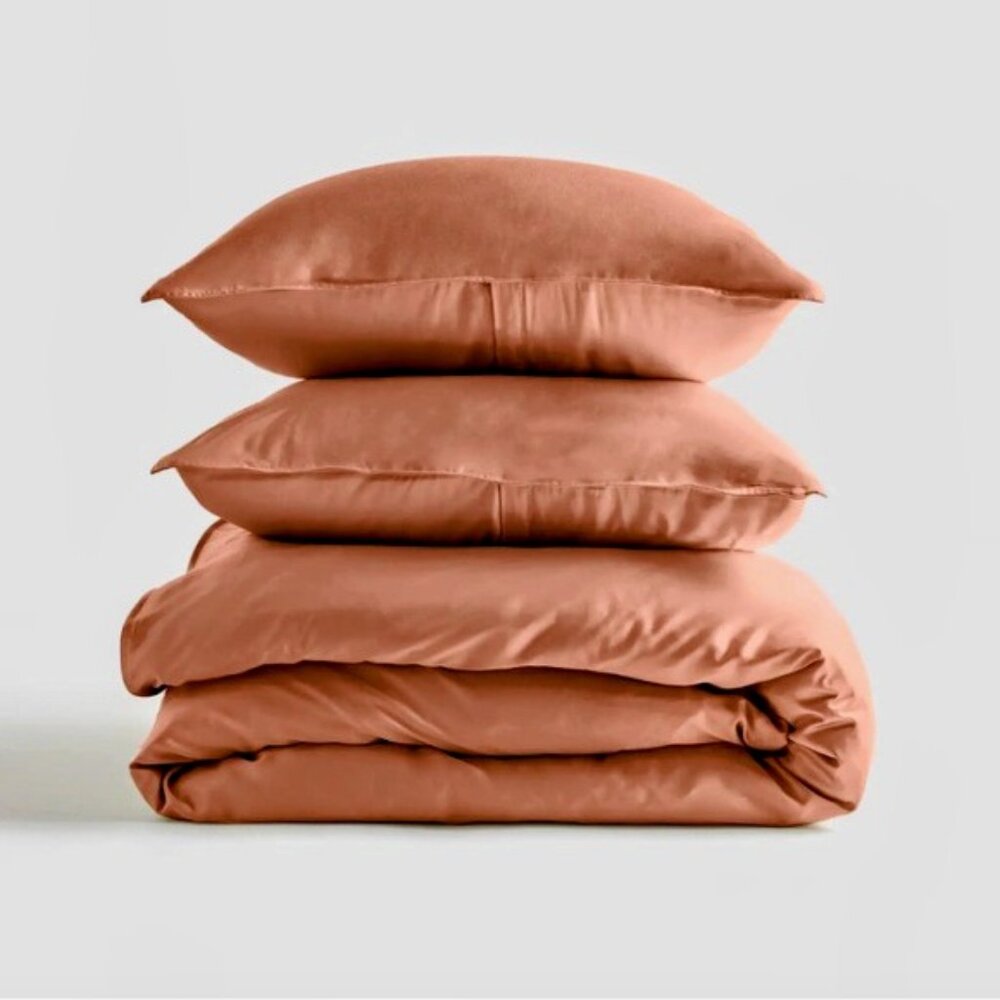 NWT Quince Bamboo King Duvet Cover with Pillow Shams Set